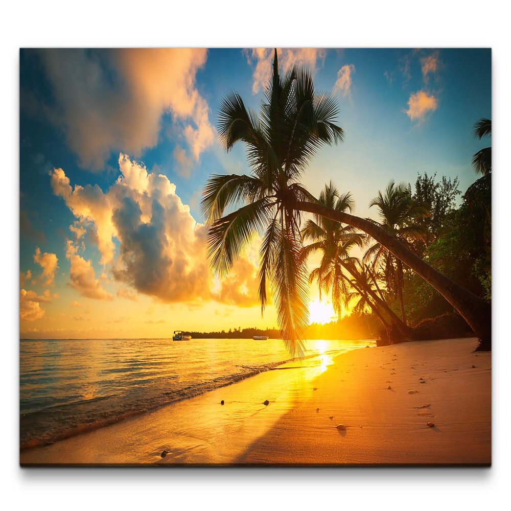 Paul Sinus Art XXL Palm Trees at the Beach 120 x 70 cm Canvas Wall Art