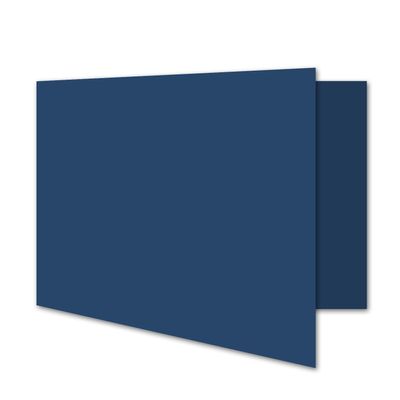 75 Dark Blue A7 Landscape Folded Cards, 240 gsm, Blank
