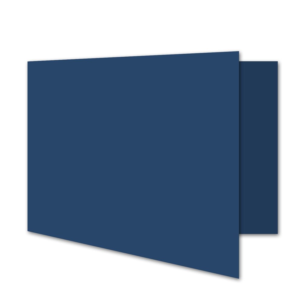 75 Dark Blue A7 Landscape Folded Cards, 240 gsm, Blank