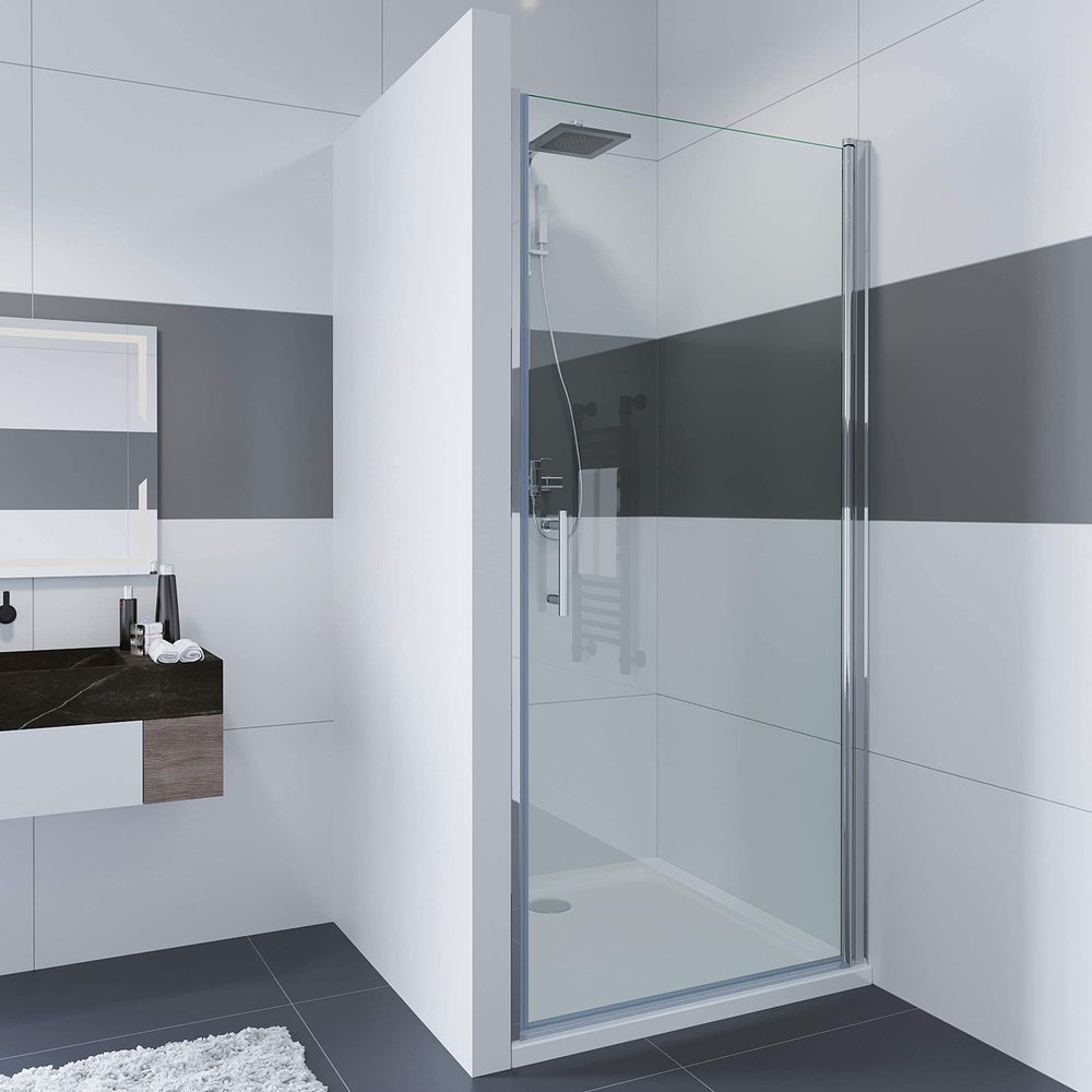 IMPTS 80 cm Pivot Shower Door for Niche, 195 cm High