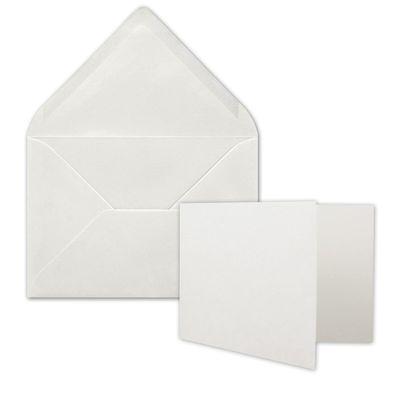 1000-Piece DIN A7 Card and C7 Envelope Set, Light Gray