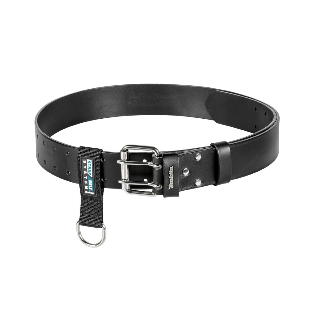 Makita E-15693 Heavy-Duty Black Leather Belt, 138 cm Long, Genuine Cowhide, 40 mm Wide