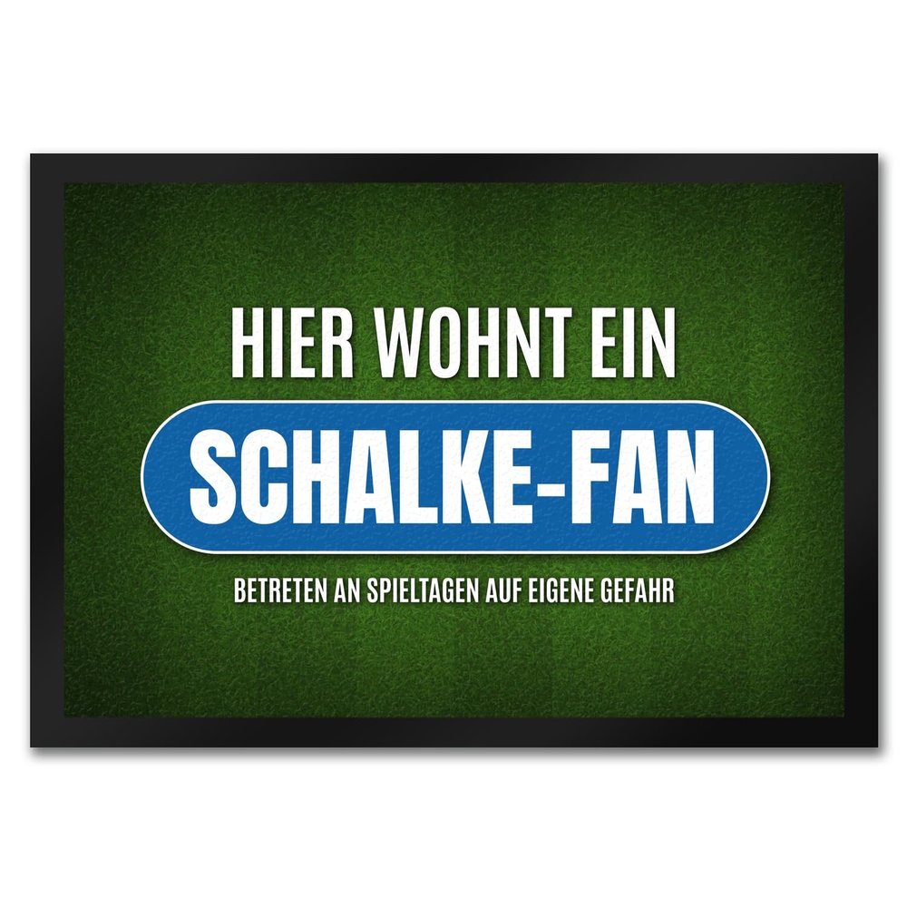 trendaffe “Here Lives a Schalke Fan” Soccer Doormat with Grass Motif