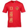 FanShirts4u Men's Fan Shirt Jersey - Montenegro/CRNA GORA - T-Shirt with Custom Name & Number, World Cup/European Championship (XXL, CRNA GORA/Red) view 1