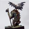 XINGCHANG 1/24 75 mm Old Warrior Standing with Bird, with Base, 75 mm Resin Figure Model Kit, Miniature GK, Disassembled, Unpainted view 2
