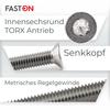 FASTON M4 x 40 Countersunk Screws, TX T20, DIN 965, A2/V2A Stainless Steel, 30-Pack view 2