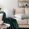 PAVILIA Decorative Pillow Covers, Set of 2, 18 x 18 in, Solid Light Gray, Velvet Fleece, Zippered view 2