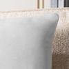 PAVILIA Decorative Pillow Covers, Set of 2, 18 x 18 in, Solid Light Gray, Velvet Fleece, Zippered view 3
