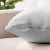 PAVILIA Decorative Pillow Covers, Set of 2, 18 x 18 in, Solid Light Gray, Velvet Fleece, Zippered view 4