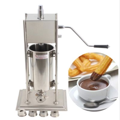 Moongiantgo Manual Spanish Churro Maker and Filler, Stainless Steel, 5 Nozzles, Commercial Use (5 L)