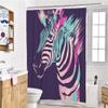 Hiser High-Quality Polyester Shower Curtain, Waterproof, Anti-Mold, Antibacterial, 3D Printed, with 12 C-Shaped Plastic Hooks, Purple, 165 × 180 cm view 3
