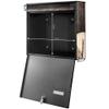 banjado 4-Compartment Wall-Mounted Mailbox System, Black Galvanized Steel, DIN A4, Line Dance Design view 4