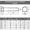 AGBERG M16 x 55 Hex Head Bolts, Partially Threaded, A2 (V2A) Stainless Steel, DIN 931 (ISO 4014), 50 Count view 2