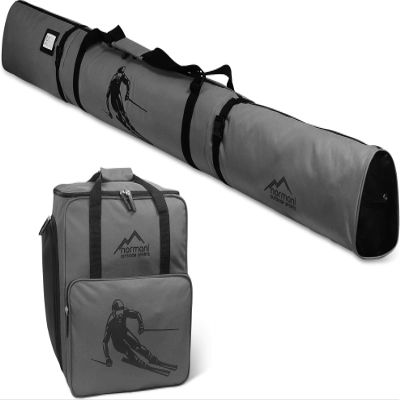 normani Ski Set: Ski Bag and Ski Boot Bag, 170 cm and 200 cm, Anthracite, Size 200 cm