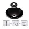 BEDSETS Tempered Glass Countertop Bathroom Sink, Round, 45 x 30 x 12 cm view 1