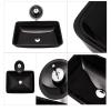 BEDSETS Tempered Glass Countertop Bathroom Sink, Round, 45 x 30 x 12 cm view 4