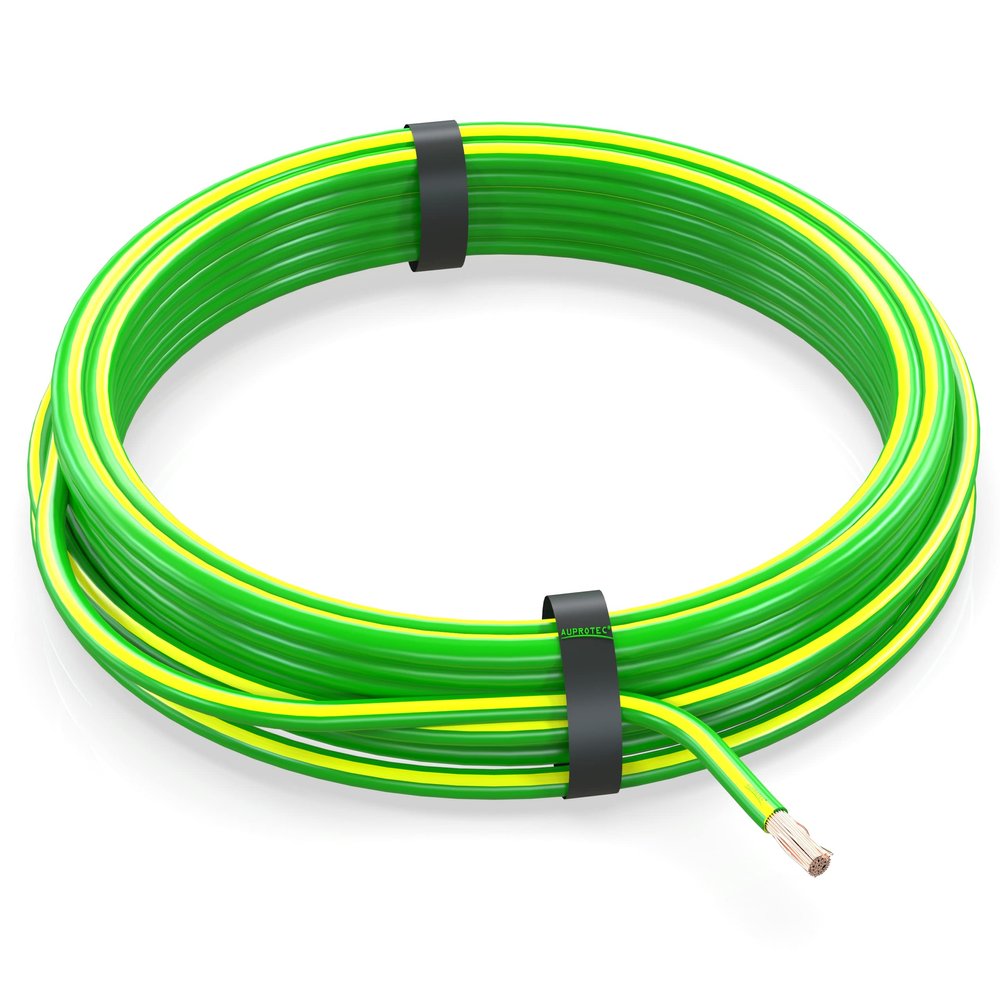 AUPROTEC 1 m Automotive Wire, 4.0 mm² FLRY-B Cable, Green-Yellow