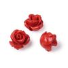 Beadthoven 50 Red Rose Cinnabar Beads, 10 mm Carved Flower Spacer Beads view 2