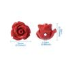 Beadthoven 50 Red Rose Cinnabar Beads, 10 mm Carved Flower Spacer Beads view 4