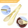 MSY BIGSUNNY 2-Piece Buffet Tongs, Gold-Plated Stainless Steel Serving Tongs view 2