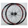 ZFF 700C Road Bike Wheelset, Cyclocross, 30 mm Double-Wall Alloy Rims, Disc/V-Brake, Quick Release, 7/8/9/10/11-Speed, 24-Hole, Red view 1