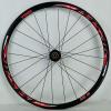 ZFF 700C Road Bike Wheelset, Cyclocross, 30 mm Double-Wall Alloy Rims, Disc/V-Brake, Quick Release, 7/8/9/10/11-Speed, 24-Hole, Red view 4