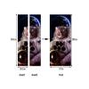A.Monamour Self-Adhesive Door Wallpaper, 3D Astronaut Cat in Space, 77 x 200 cm view 3