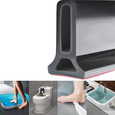 TAOQILE Flexible Silicone Shower Water Barrier, Black, 200 cm