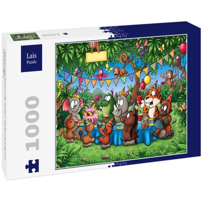 Lais Puzzle Animal Friends Celebrate a Birthday in the Jungle, 1,000 Pieces