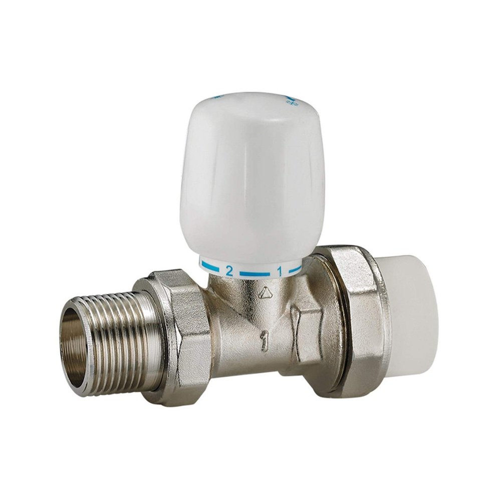 Electromagnetic Valve 1/2" 3/4" 1" DN15 Brass PPR Thermostatic Valve, Straight Manual Temperature Control Valve for Underfloor Heating, Industrial Supplies (Specification: PPR32 x 25)