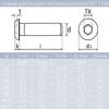 MESAROS Button Head Screws, Hexalobular Internal Drive (TORX), M8 x 22/22 mm, A2 Stainless Steel, 5 pcs | ISO 7380 view 2