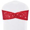 SquarePie 50-Pack Red Elastic Sequin Chair Sashes view 1