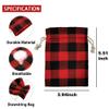 Christmas Gift Drawstring Bags, Red and Black Buffalo Plaid, 12-Pack view 2