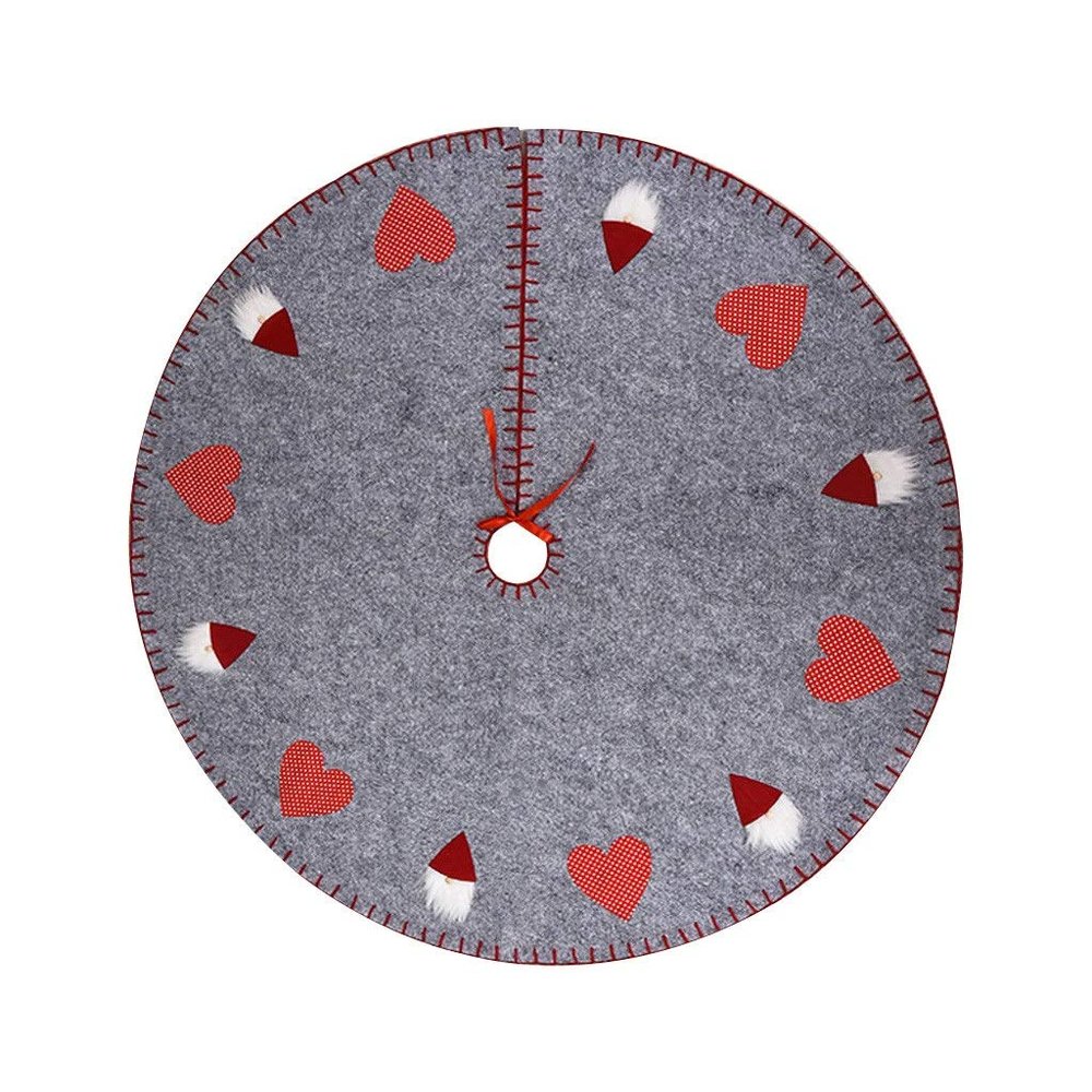 DUO ER 38.5-Inch Linen Christmas Tree Skirt, Gray