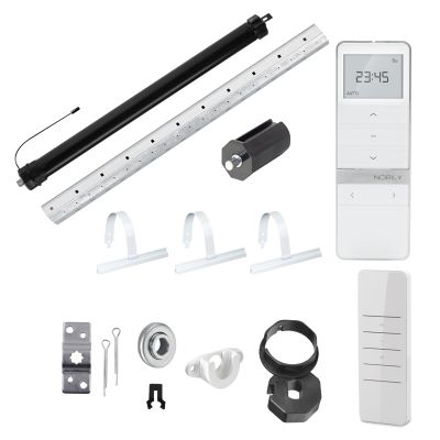 NOBILY Roller Shutter Complete Set for 40 mm Octagonal Shaft, Wireless Mini Motor 13 Nm, Remote Control and Hardware Kit, up to 1 m Overall Length