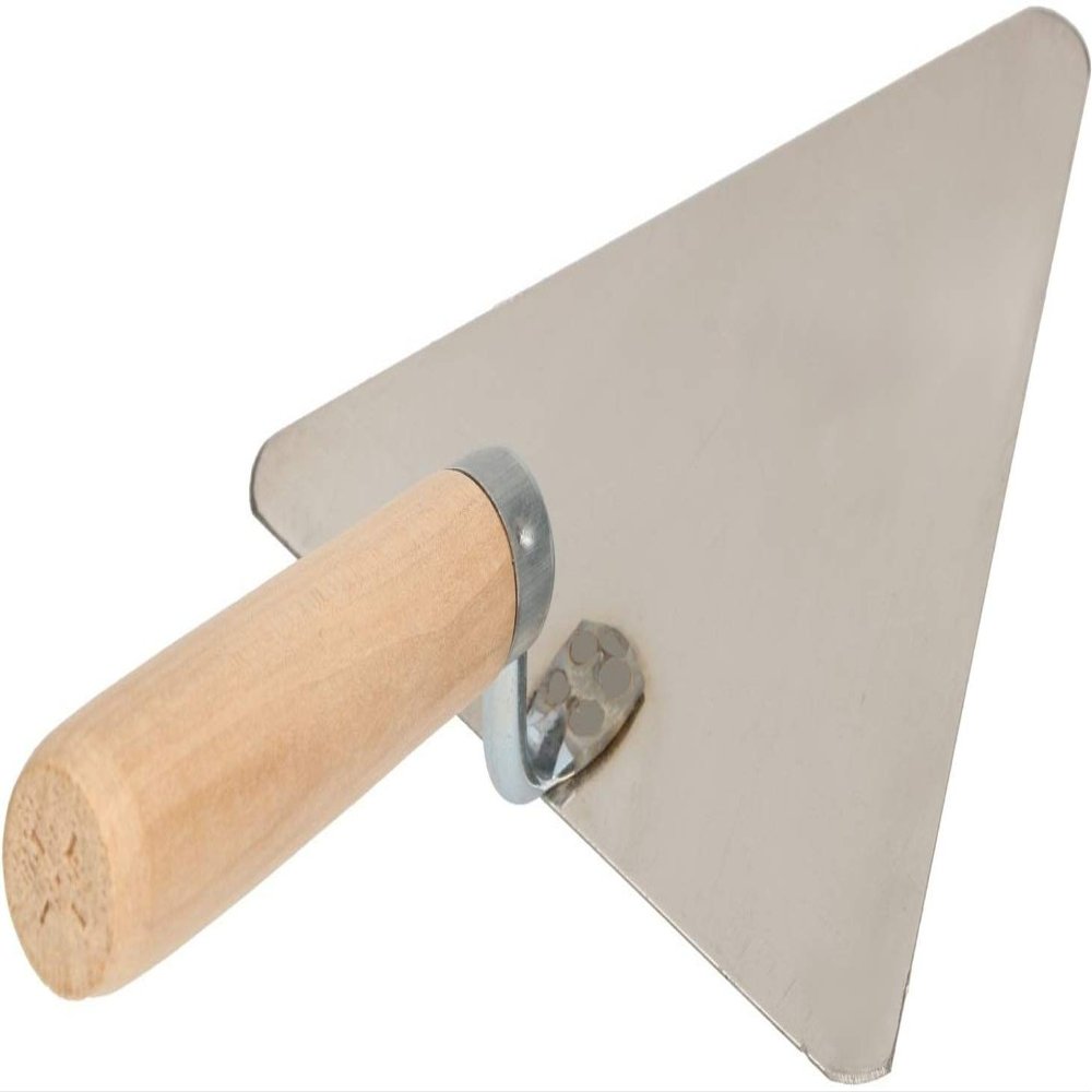 KOTARBAU Stainless Steel Triangle Trowel, 180 x 148 mm, with Wooden Handle