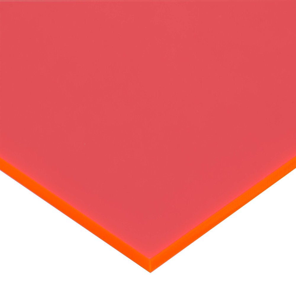 in-outdoorshop Cut-to-Size Acrylic Sheet, Fluorescent Red-Orange, 300 x 300 x 3 mm