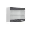 Vicco R-Line Kitchen Glass Cabinet, Anthracite High Gloss, 80 cm view 1