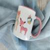 GRAZDesign Personalized Children's Mug with Name, Pink, Ceramic, BPA-Free, 330 ml – Animals in an Indian Village view 2