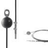 Drahtseile24 Coated Steel Cable for Fitness Equipment with Eyelet and Threaded Stud | 5 mm (4 to 5) | M12 Thread | 220 kg Working Load | 1.80 m view 2