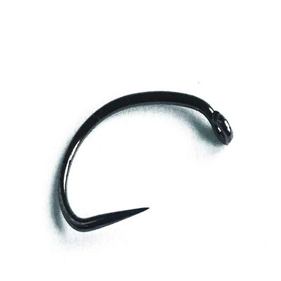 Pechetruite 50 x MASUDZURI Fly Hooks - D51BL (Barbless, Nickel Black) - for Caddis Fly Tying - 1X Strong - 1X Short - Size 18