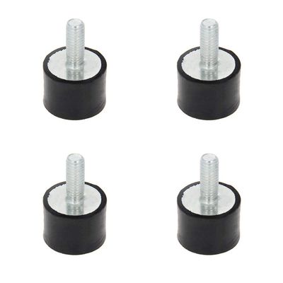MroMax M6 Male-Female Rubber Mounts, Vibration Isolators, Shock Absorbers, 20 x 15 mm, Black, 4-Pack