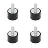 MroMax M6 Male-Female Rubber Mounts, Vibration Isolators, Shock Absorbers, 20 x 15 mm, Black, 4-Pack view 1