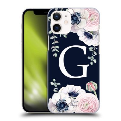 Head Case Designs Official Nature Magick Letter G Monogram Floral Navy Flowers 1 Hard Back Phone Case Compatible with Apple iPhone 12 Mini