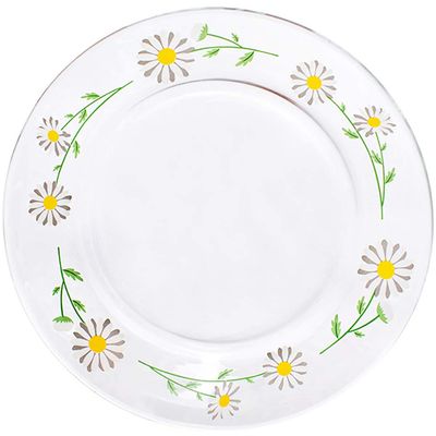 HEMOTON 19 cm Transparent Tempered-Glass Daisy Plate
