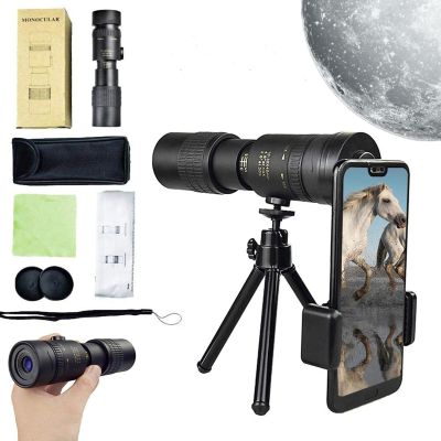 WHXJ Monocular Telescope, 4K 10-300x40mm Super Telezoom, BAK4 Prism Lenses