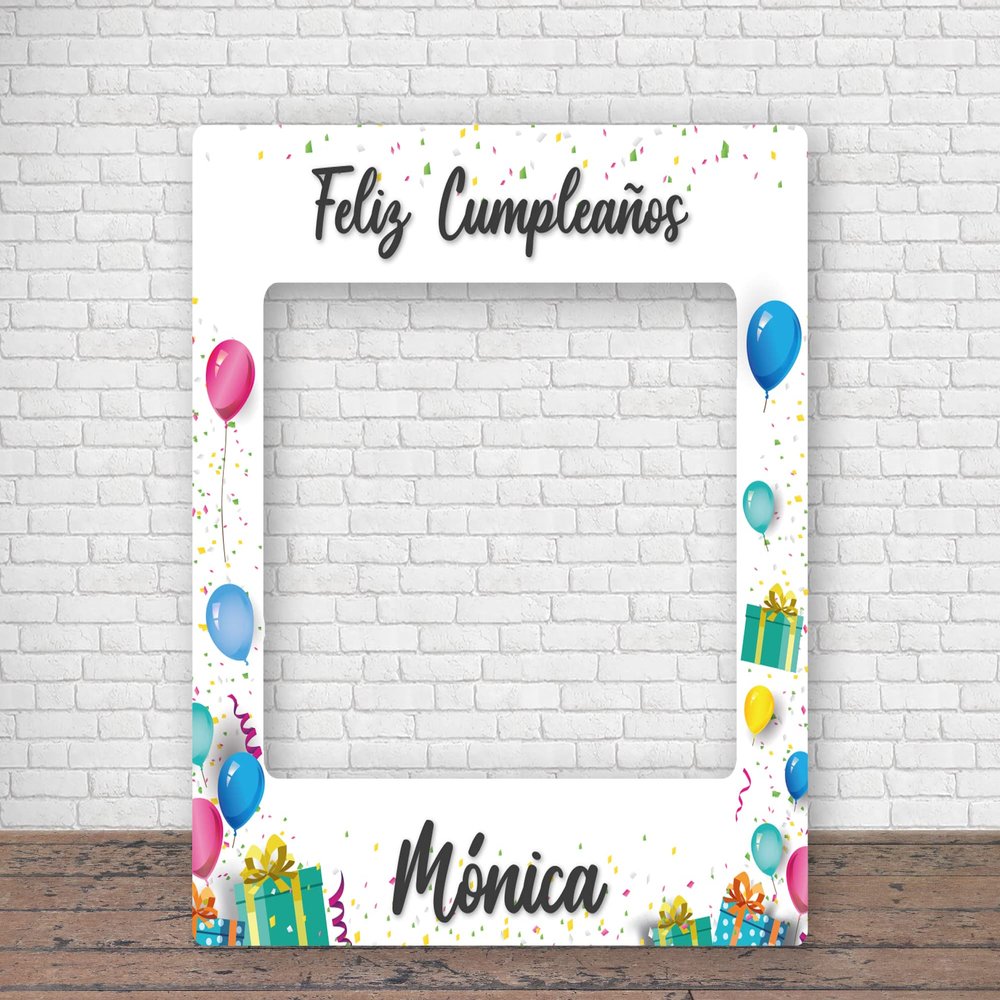 Personalized Happy Birthday Photo Board | 90 x 90 cm | Affordable and Original | Die-Cut Photo Prop