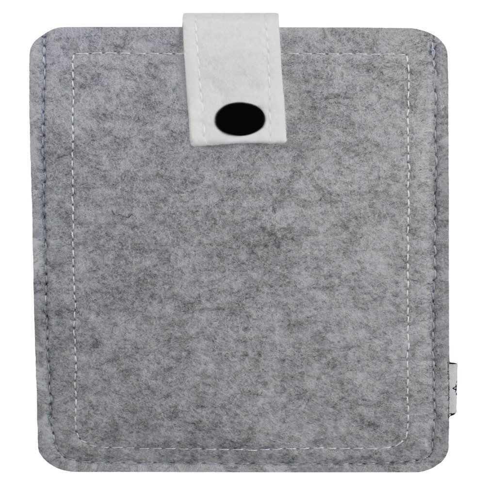 Davii Felt Phone Sleeve for Apple iPhone 12 Pro Max / 13 Pro Max (Phone Only), Rugged Protective Case with Flap & Snap Button, Full Coverage - XL Light Gray