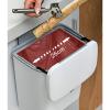 QWEASDF Hanging Wastebasket with Lid, 9 L, Gray view 2