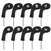 Andux MT/AL01 Golf Club Headcovers with Zipper, Black, 10 pcs view 1
